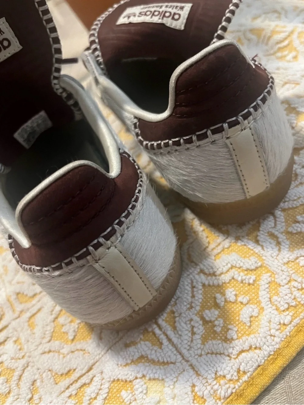Wales Bonner x adidas Samba premium, shaggy cream-white pony hair Sneakers M6